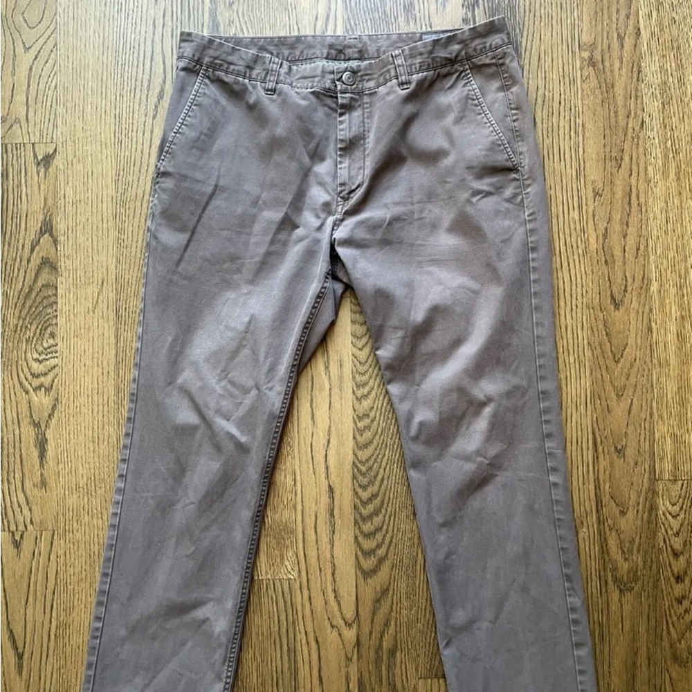 Bonobos Men's Chino Pants Size 36x30 Straight Leg Gray Flat Front Chino Pants
